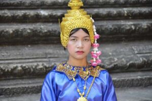 Cambodian woman in traditional dress