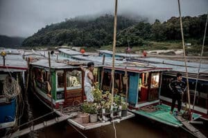 Houseboats on the Mekong river