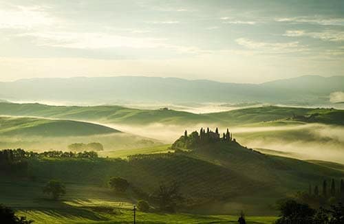 Misty Tuscan landscape