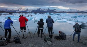 Photographers in Iceland at the Jökulsárlón Glacier Lagoon ia must visit destination on your next Iceland workshop.