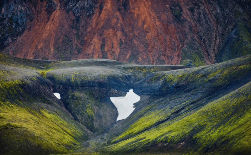 Iceland rock formation and cliffs