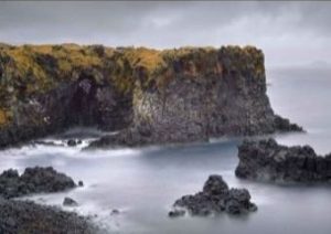 Steep basalt cliffs Iceland